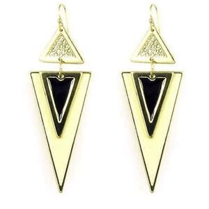Retro Triangular Earrings- Black or Red